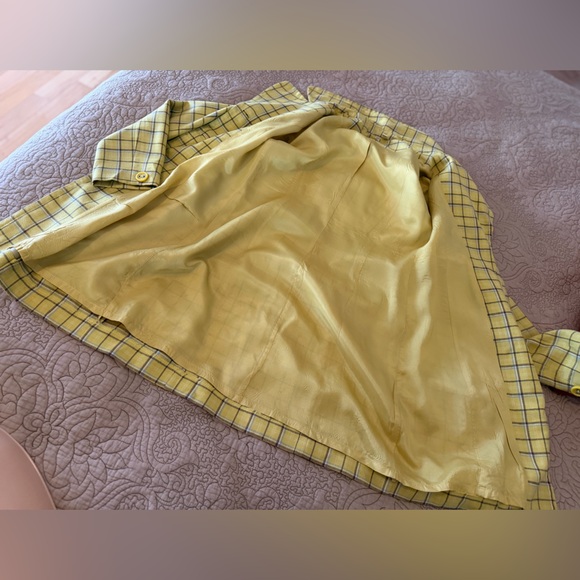 Susina From Nordstrom Lightweight Yellow Plaid Flannel Button-Up Coat, Size M - Picture 8 of 13